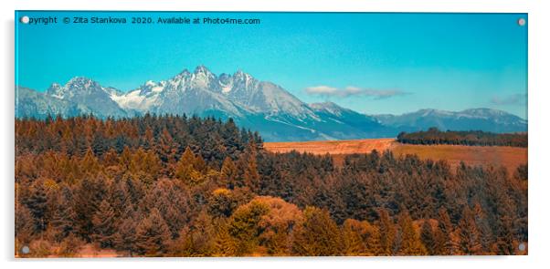 Tatra mountains landscape Acrylic by Zita Stanko