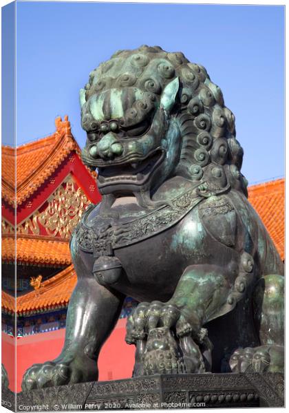 Dragon Statue Gugong Forbidden City Beijing China Canvas Print by William Perry