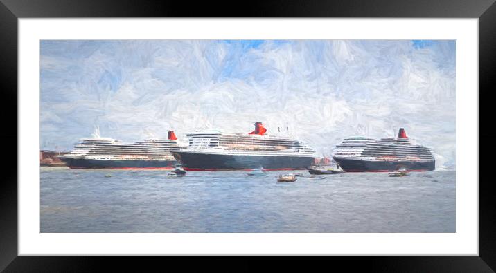Three Queens lined up on the Mersey Framed Mounted Print by Jason Wells