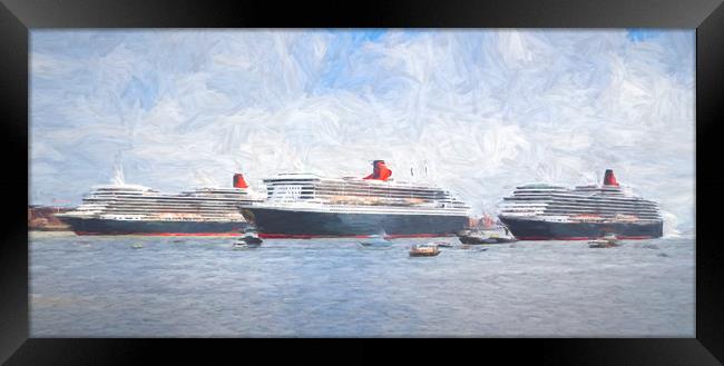 Three Queens lined up on the Mersey Framed Print by Jason Wells