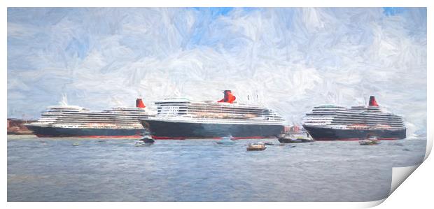 Three Queens lined up on the Mersey Print by Jason Wells