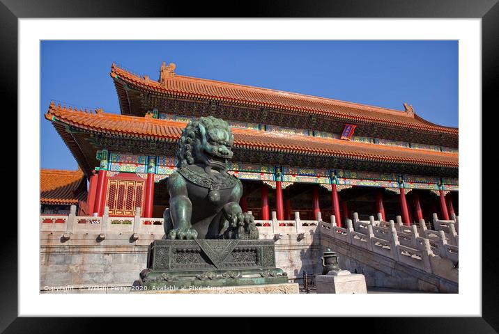 Gate Gugong Forbidden City Beijing China Framed Mounted Print by William Perry