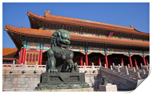 Gate Gugong Forbidden City Beijing China Print by William Perry