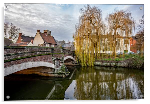 Fye Bridge over the River Wensum, Norwich Acrylic by Chris Yaxley