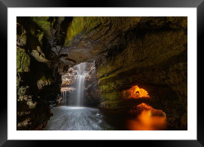 Enchanted Waterfall in Smoo Cave Framed Mounted Print by Stuart Jack