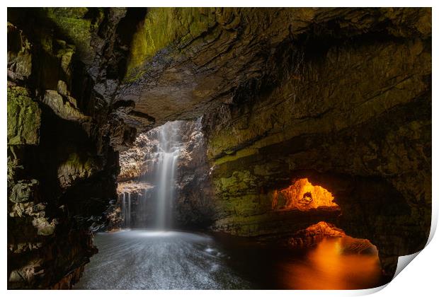 Enchanted Waterfall in Smoo Cave Print by Stuart Jack