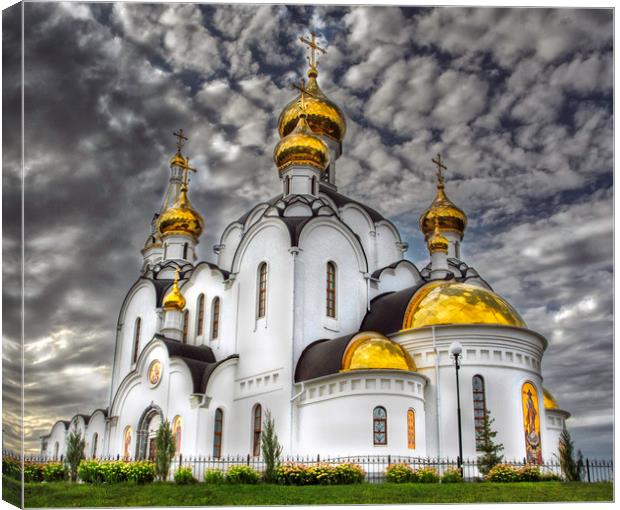 Iversky Convent Rostov on Don    Canvas Print by Dave Williams