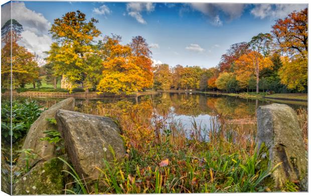 Autumn Lakescape Canvas Print by Dave Williams