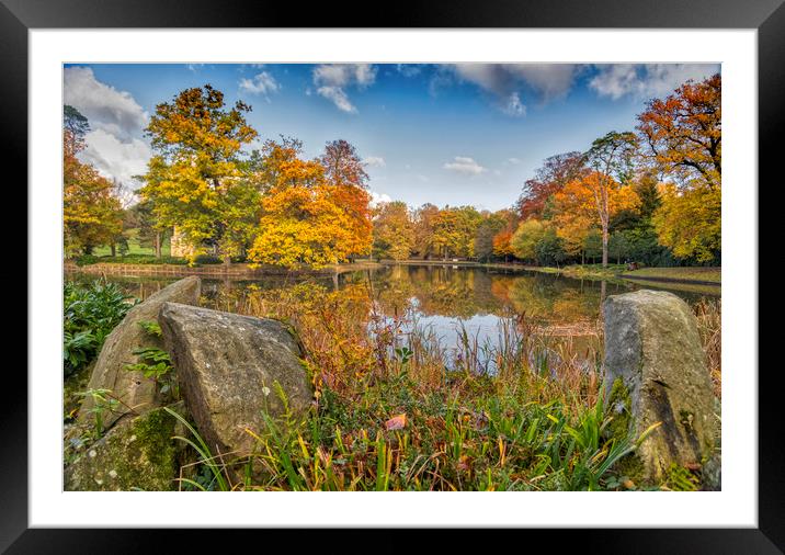 Autumn Lakescape Framed Mounted Print by Dave Williams