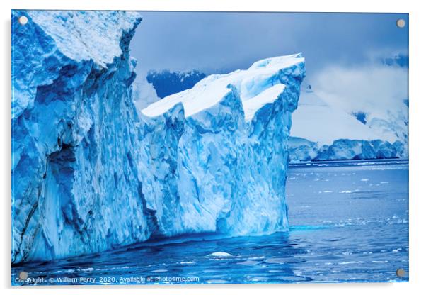 Iceberg Blue Glaciers Dorian Bay Antarctica Acrylic by William Perry