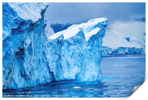 Iceberg Blue Glaciers Dorian Bay Antarctica Print by William Perry