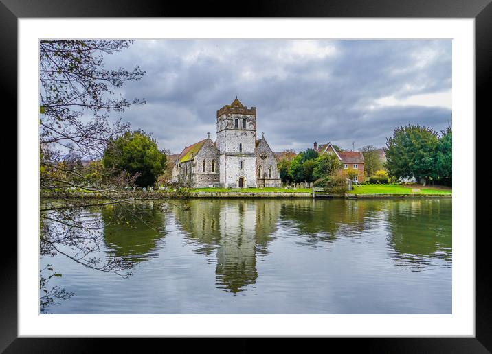 The Ancient All Saints Church at Bisham Framed Mounted Print by Dave Williams