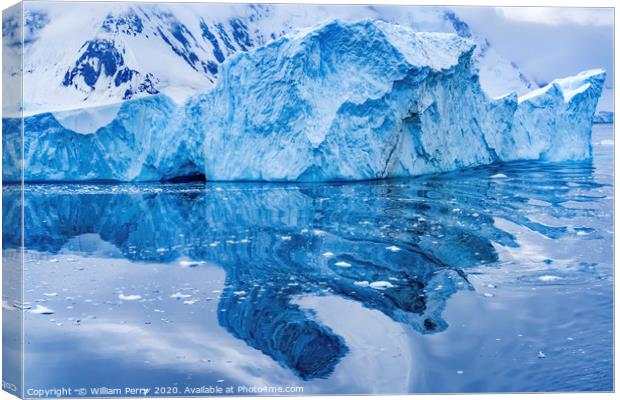 Iceberg Reflection Dorian Bay Antarctica Canvas Print by William Perry