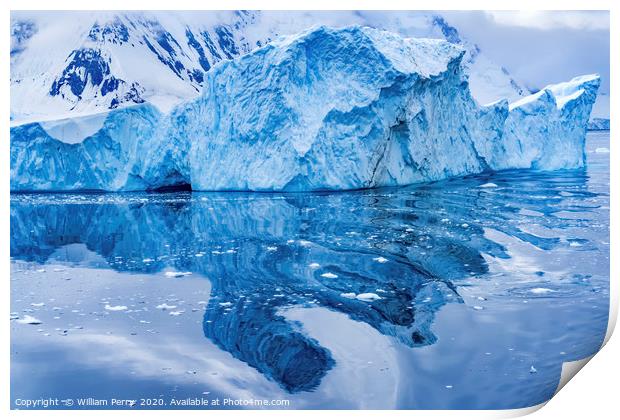 Iceberg Reflection Dorian Bay Antarctica Print by William Perry