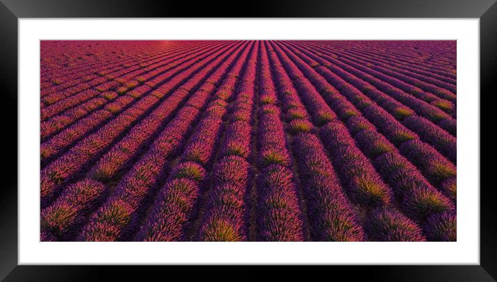 The lavender fields of Valensole Provence in Franc Framed Mounted Print by Erik Lattwein