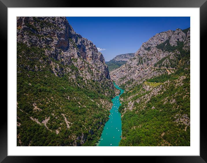 The Canyon of Verdon in the French Alpes Framed Mounted Print by Erik Lattwein