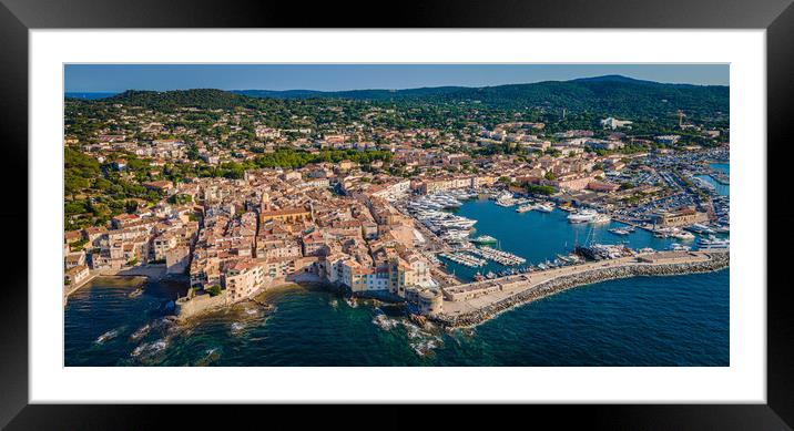 Saint Tropez in France located at the Mediterrania Framed Mounted Print by Erik Lattwein
