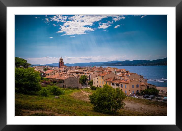 View over Saint Tropez in France located at the Me Framed Mounted Print by Erik Lattwein