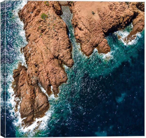 Amazing aerial view over Cap Roux in France at the Canvas Print by Erik Lattwein