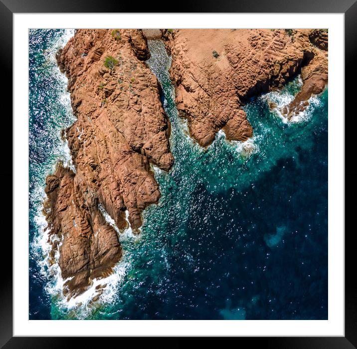 Amazing aerial view over Cap Roux in France at the Framed Mounted Print by Erik Lattwein