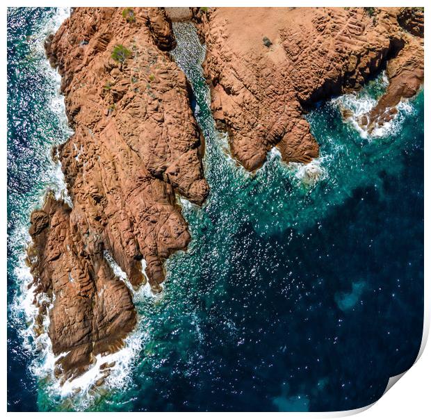 Amazing aerial view over Cap Roux in France at the Print by Erik Lattwein