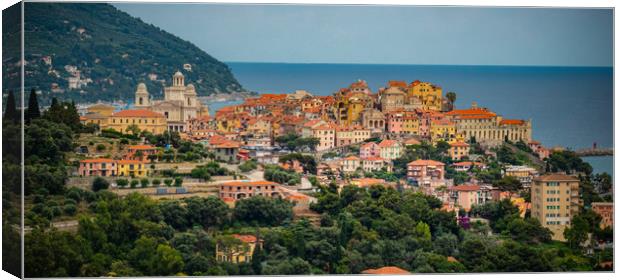 The colorful city of Imperia in Italy Canvas Print by Erik Lattwein