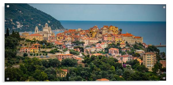 The colorful city of Imperia in Italy Acrylic by Erik Lattwein
