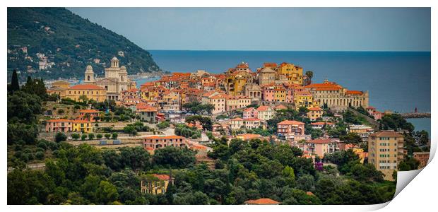 The colorful city of Imperia in Italy Print by Erik Lattwein