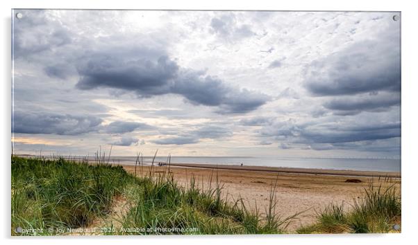 Dramatic Sky over Brancaster Beach, Norfolk Acrylic by Joy Newbould