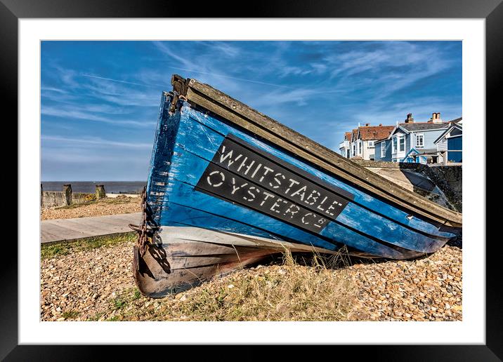Whitstable Oyster Company Boat Framed Mounted Print by John B Walker LRPS