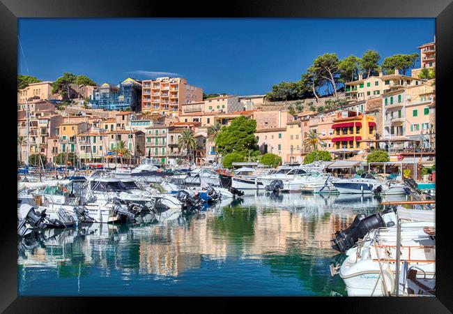 Harbour Reflections Port de Soller Framed Print by Dave Williams