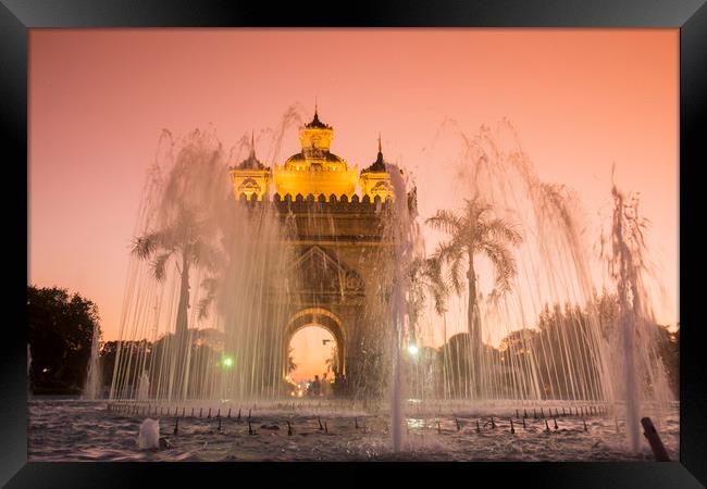 LAOS VIENTIANE PATUXAI ARCH Framed Print by urs flueeler