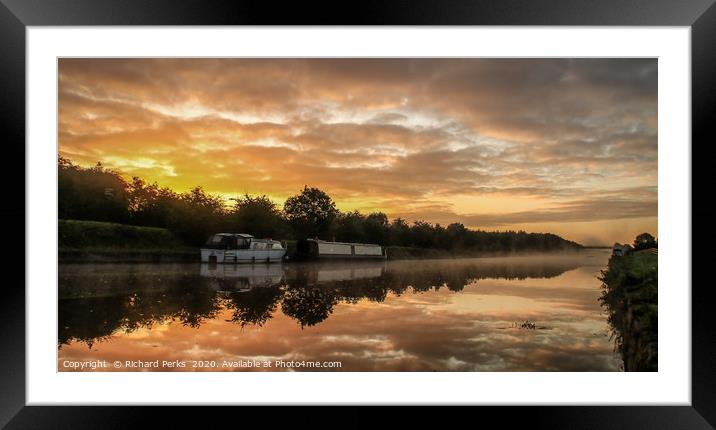 Misty Sunrise Framed Mounted Print by Richard Perks