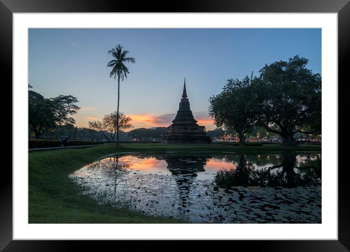 ASIA THAILAND SUKHOTHAI TEMPLE STUPA Framed Mounted Print by urs flueeler