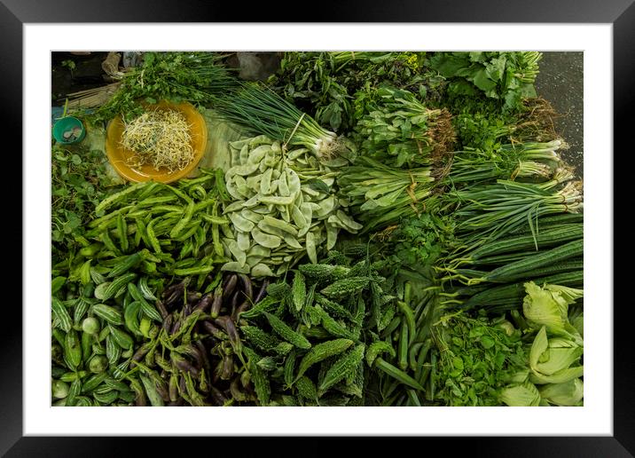 THAILAND MAE SAI FOOD MARKET Framed Mounted Print by urs flueeler