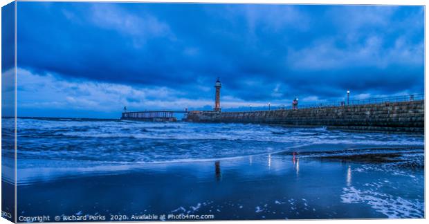 Storm over Whitby Canvas Print by Richard Perks
