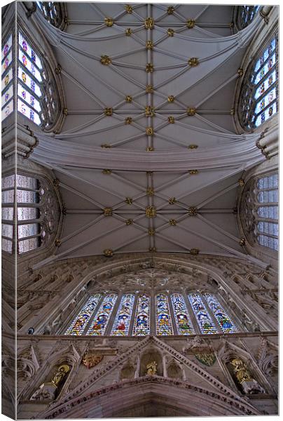 York Minster roof and great door window Canvas Print by mick gibbons