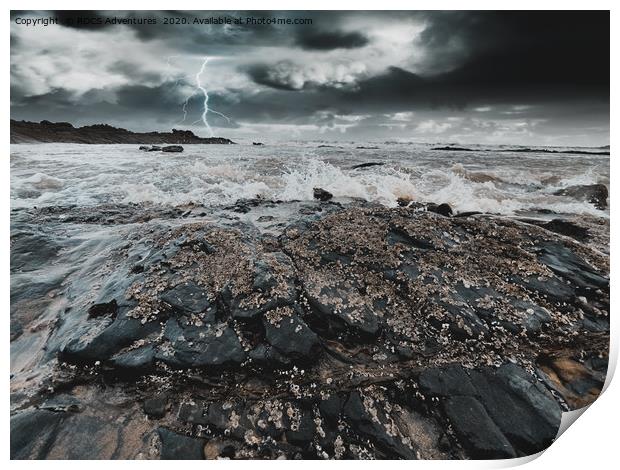 Stormy sea at Wisemans Bridge Print by ROCS Adventures