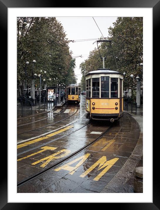 Milano Trams Framed Mounted Print by Kevin Ainslie