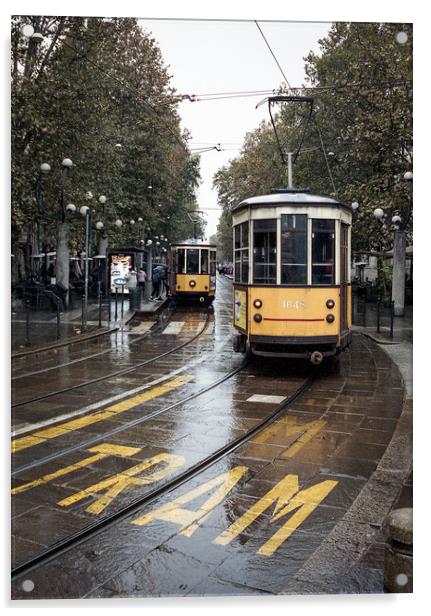 Milano Trams Acrylic by Kevin Ainslie