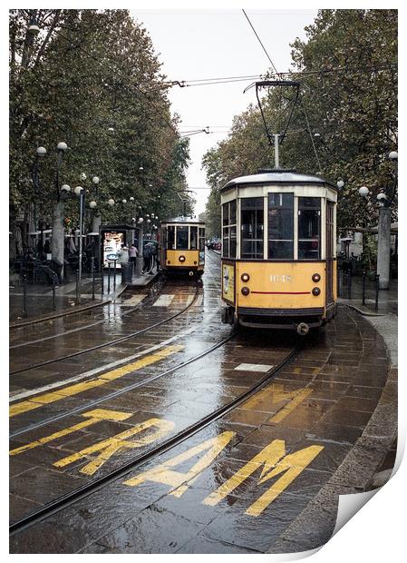 Milano Trams Print by Kevin Ainslie
