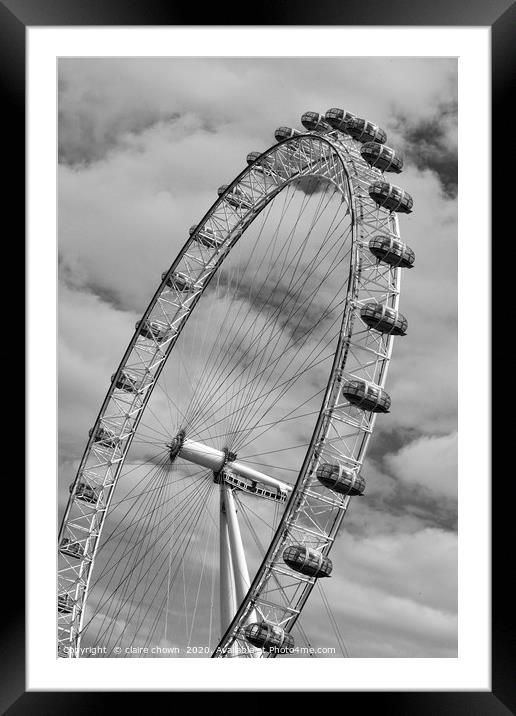 The London Eye Framed Mounted Print by claire chown