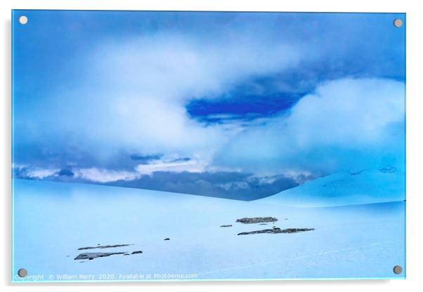 Blue Glaciers Damoy Point Antarctica Acrylic by William Perry
