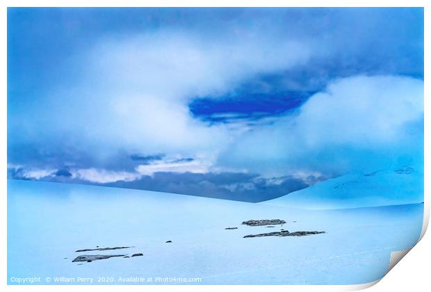 Blue Glaciers Damoy Point Antarctica Print by William Perry