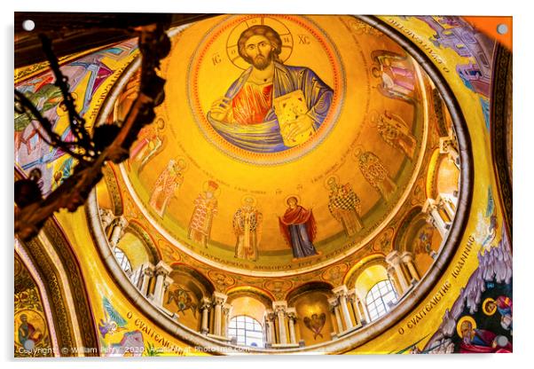 Jesus Dome Crusader Church Holy Sepulchre Jerusale Acrylic by William Perry