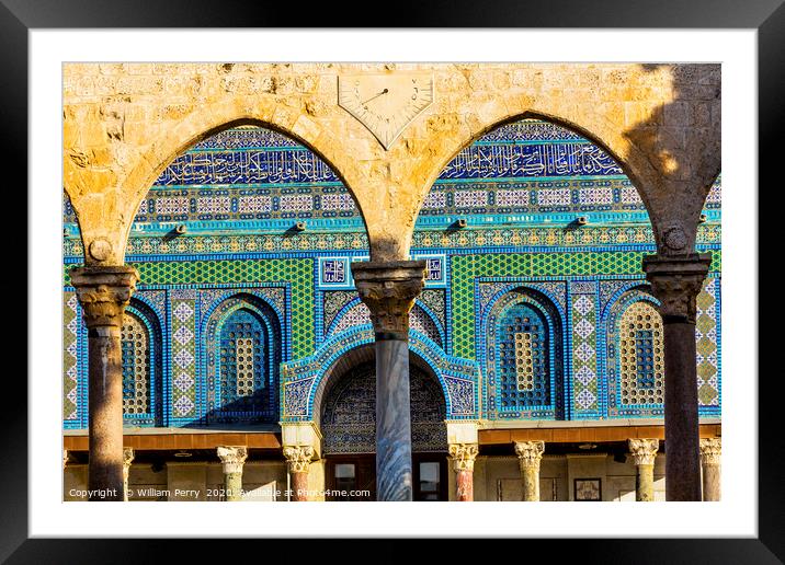 Mosaics Dome of the Rock Temple Mount Jerusalem Is Framed Mounted Print by William Perry