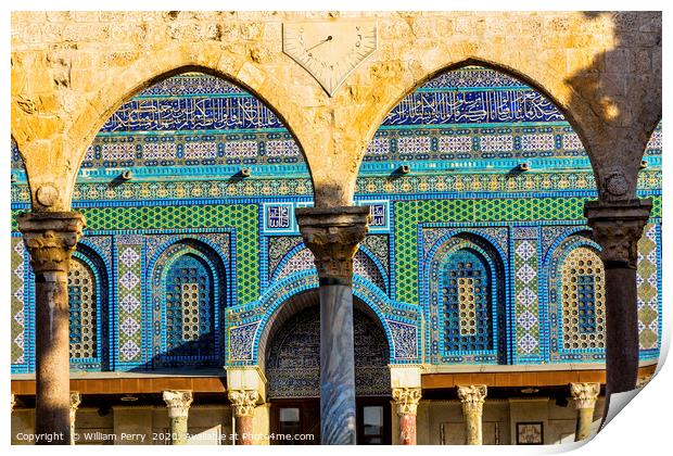Mosaics Dome of the Rock Temple Mount Jerusalem Is Print by William Perry