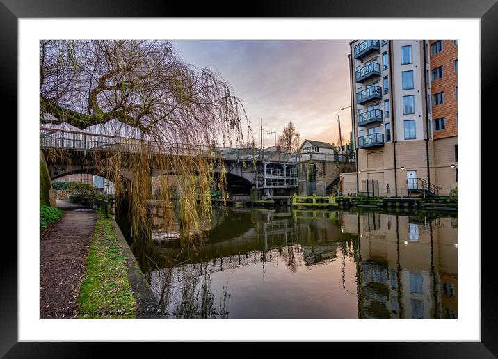 Carrow Road Bridge over the River Wensum Framed Mounted Print by Chris Yaxley