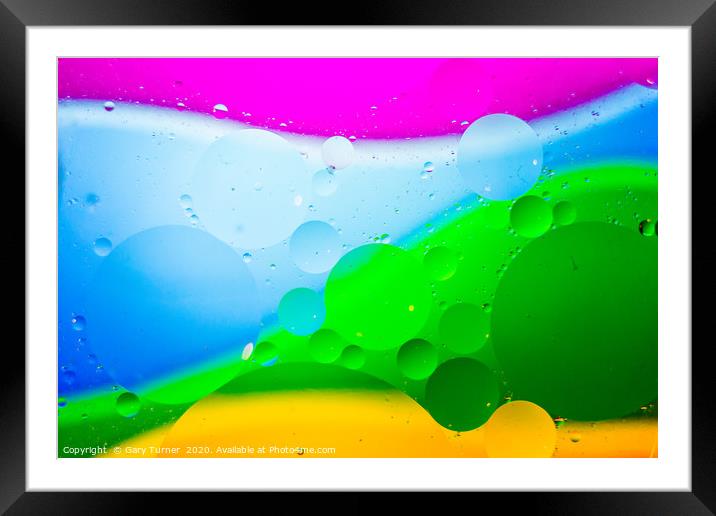 Abstract Oil Purple Blue Green and Yellow Framed Mounted Print by Gary Turner