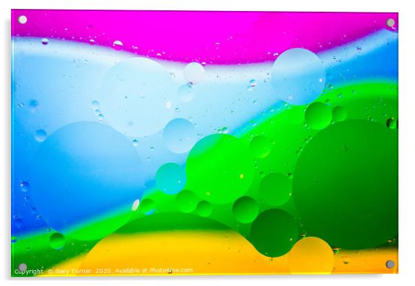 Abstract Oil Purple Blue Green and Yellow Acrylic by Gary Turner